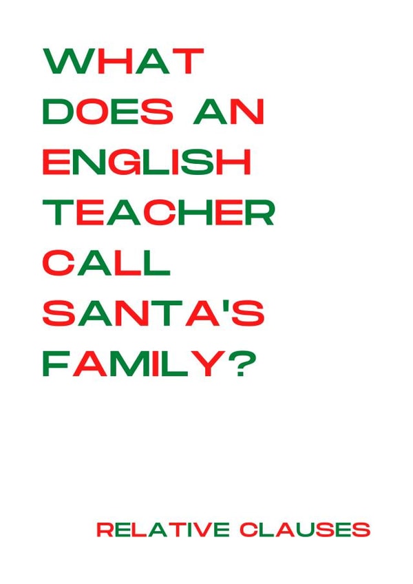 Funny Christmas Card for Teacher - Santa's Family Joke - English Teacher created by LAZY GAL CREATIONS