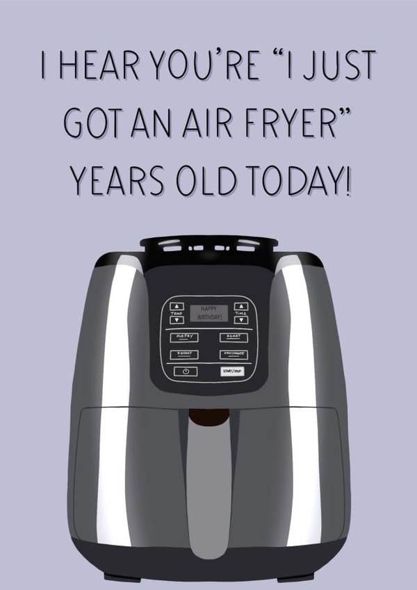 Funny birthday card - air fryer created by @alexcliffyart