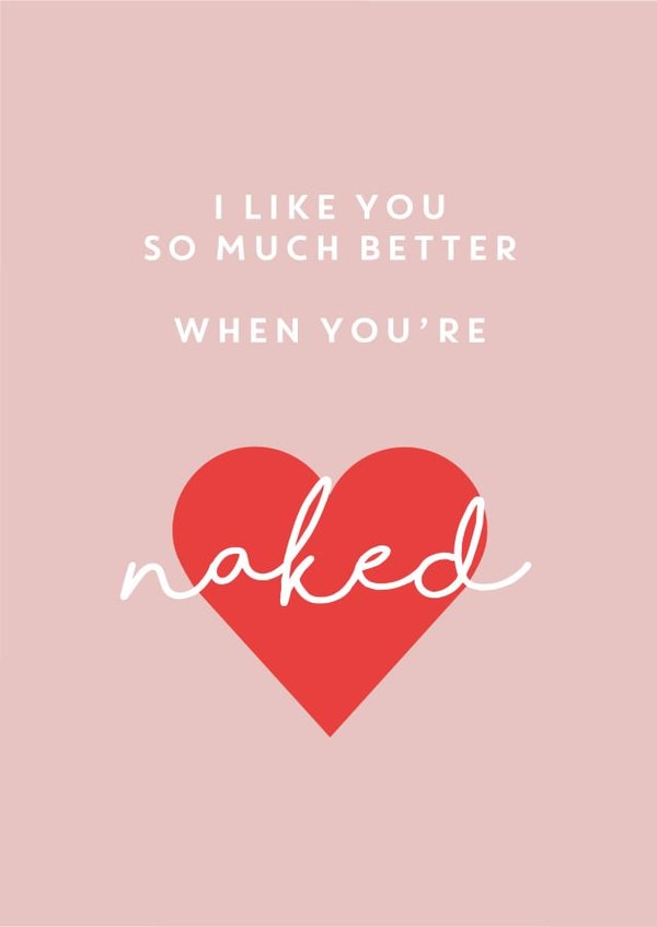 Cheeky Adult Valentine's or Anniversary Card For Significant Other - Naked created by Bumble & Tinks
