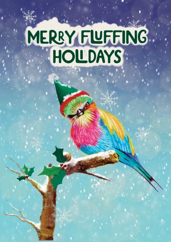 Merry Fluffing Holidays - bah humbug Christmas angry bird created by Bonnita Moaby