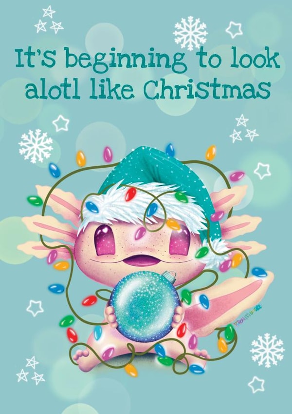 Axolotl Christmas cute decorations created by Bonnita Moaby