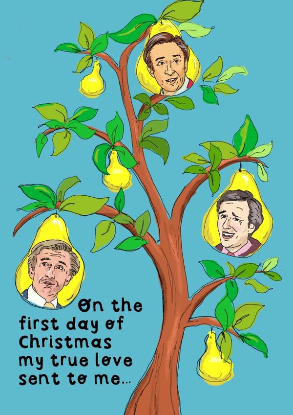 Alan Partridge Christmas Card created by Rosie Johnson Illustrates
