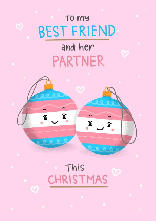 Transexual Best friend and partner baubles created by Blue Kiwi Design