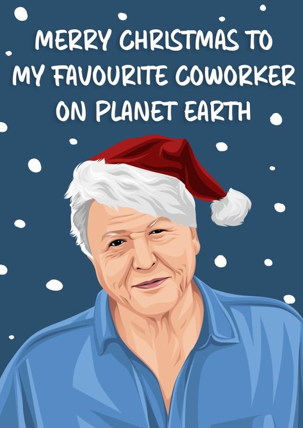 David Attenborough Inspired coworker Christmas Card created by Hint of Sarcasm