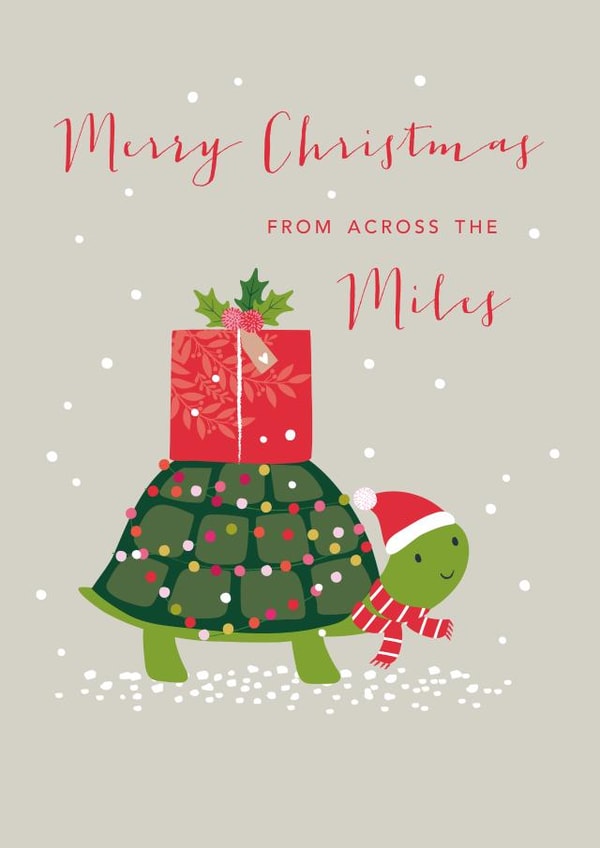 Merry Christmas From Across the Miles - Cute Tortoise card created by Klara Hawkins