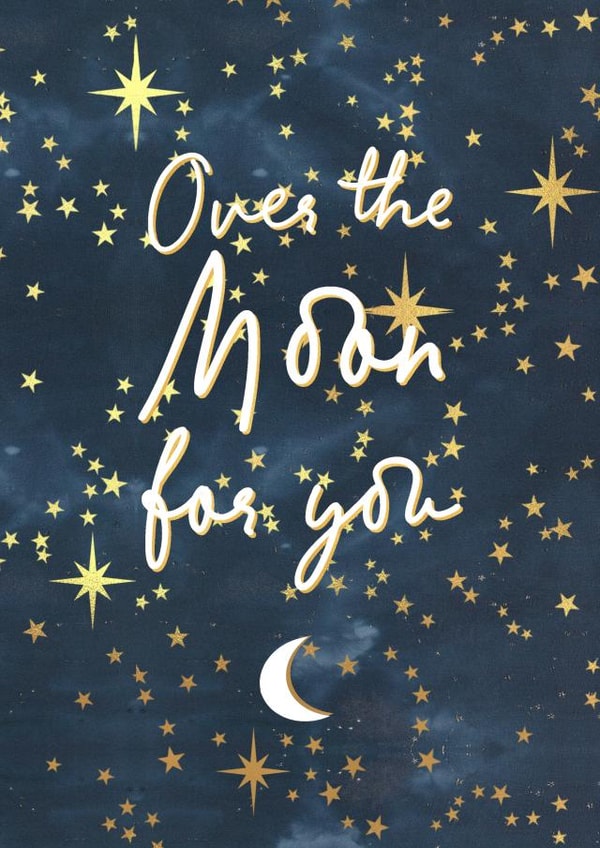 Over the Moon for you Congratulations Card created by Illustratoni