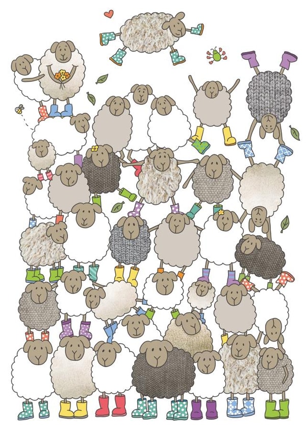 Happy Birthday Thank You Think of You Sheep Party for Him for Her for Friend created by FELLTARN