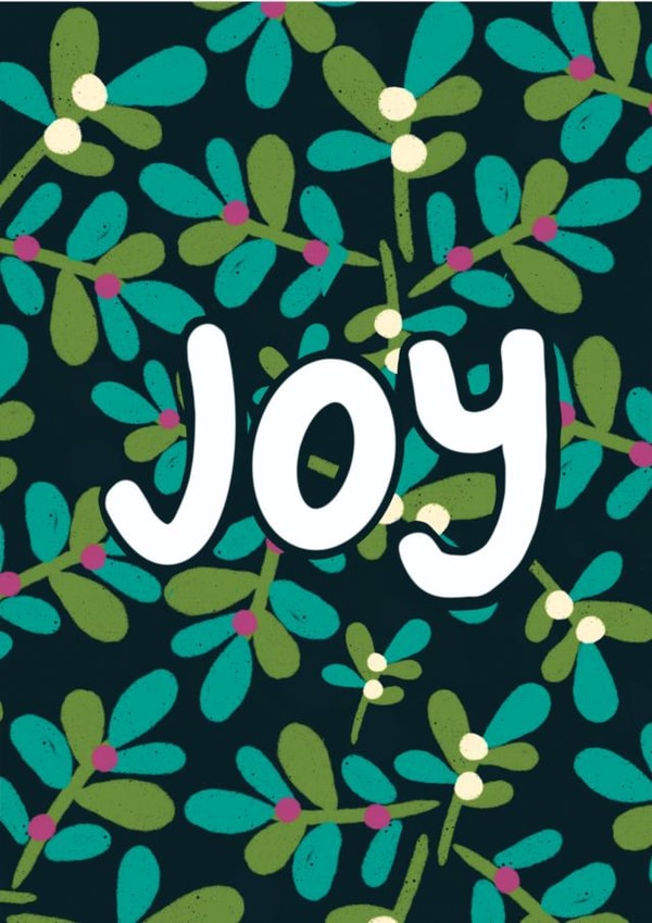 Beautiful Joy Christmas card - festive pattern created by Cake and Crayons