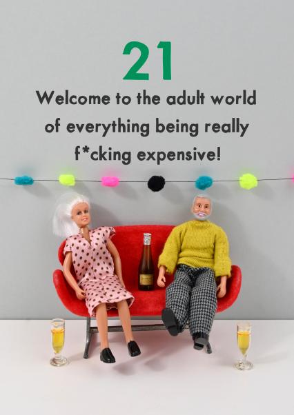 Adult world 21st card card