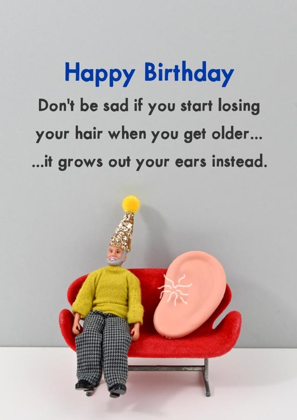Birthday ear hair created by Bold & Bright Cards