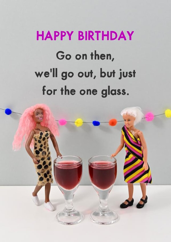 Birthday wine time created by Bold & Bright Cards