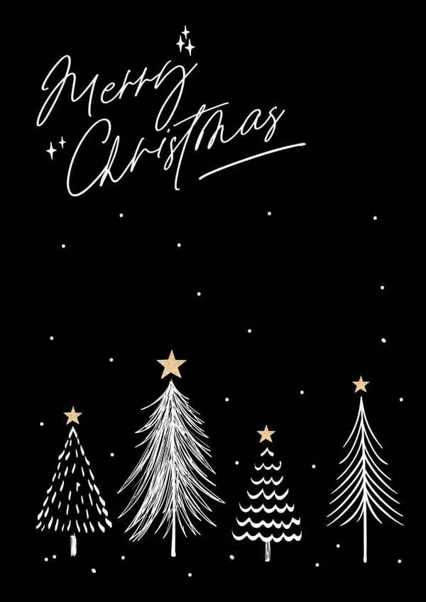 Elegant Christmas Card - Christmas Trees - Merry Christmas created by April Gonzalez