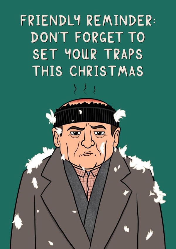 Funny Christmas Card For Family & Friends - Home Alone - Harry Lime created by Luke Oxtoby