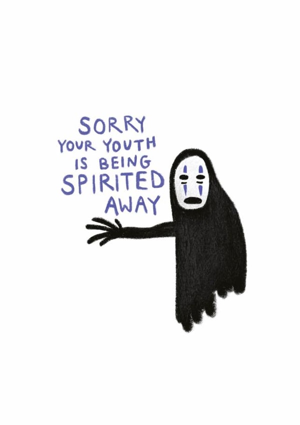 Spirited Away No Face Birthday Card created by Odd Socks