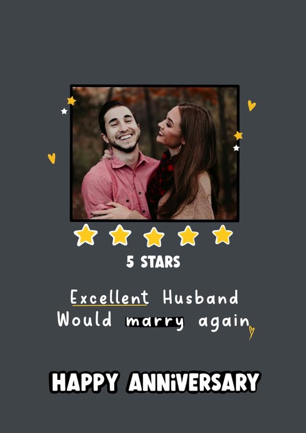Husband Funny Anniversary Personalised Photo Card 22061 created by LynseyLovez