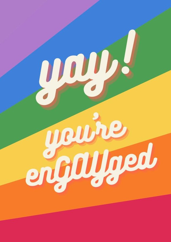 Engagement Card for gay couples who have recently got hitched created by something witty