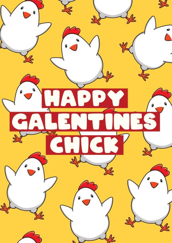 Galentines Card - Funny Galentine Card for Northern Friend - Cute Chick Chickens created by Bev O'Connor || @oconnordesign