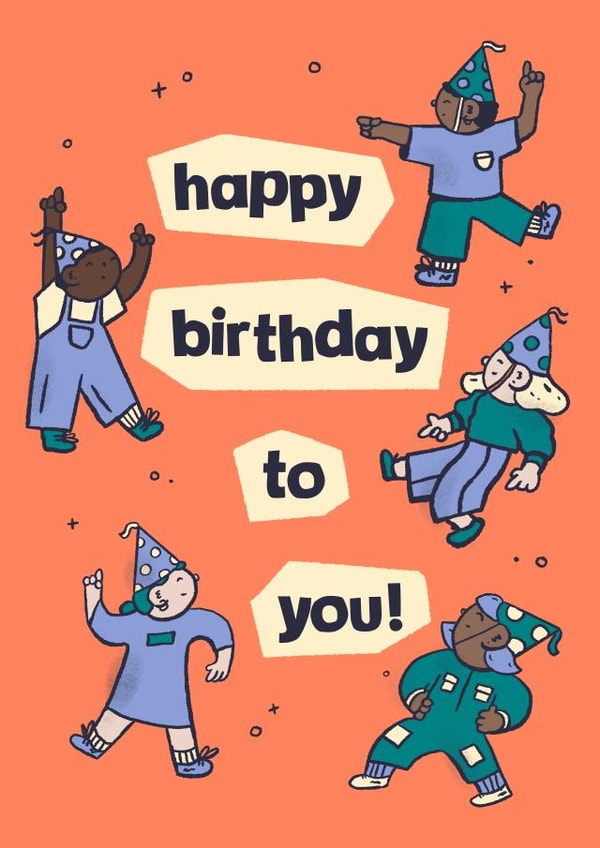 Dance party Birthday Card - cute and playful! created by Vicky Hughes