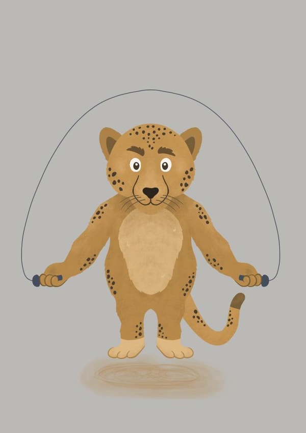 Skipping cheetah fitness fanatic. created by Shannon Flynn