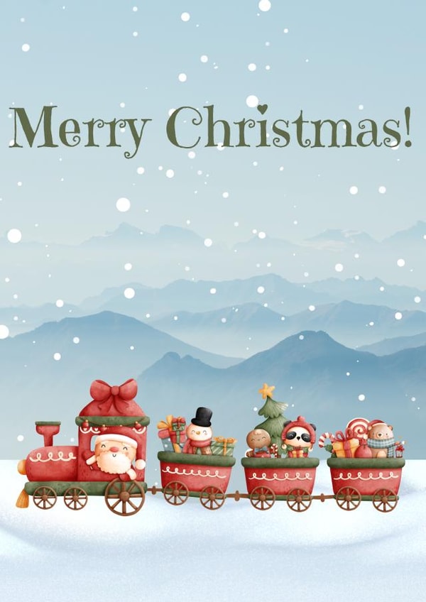 Cute Christmas Train Card created by For You Creative 