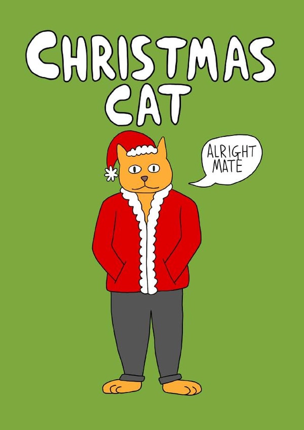 Christmas Cat Alright created by Tom Delves Illustration 