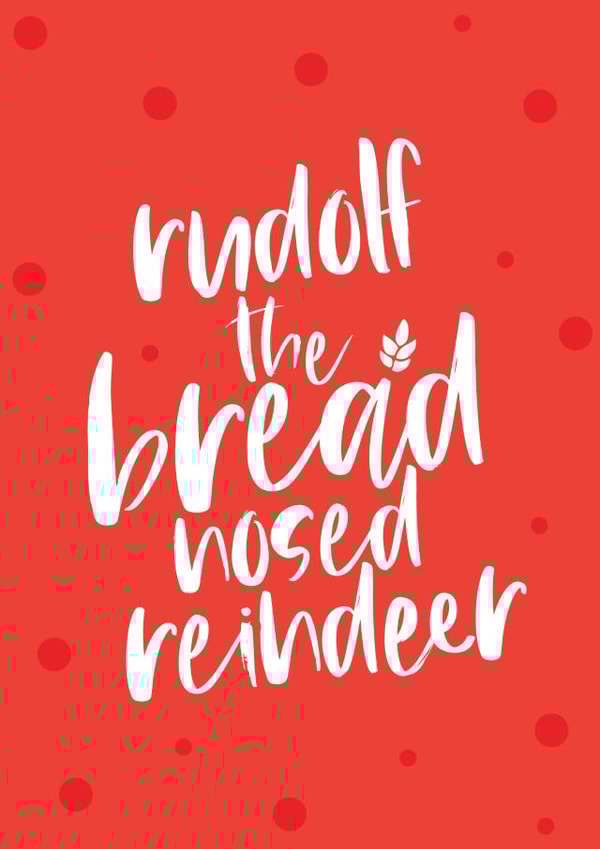 Funny Christmas card for the coeliac or gluten-free person in your life. created by Wheats the Matter