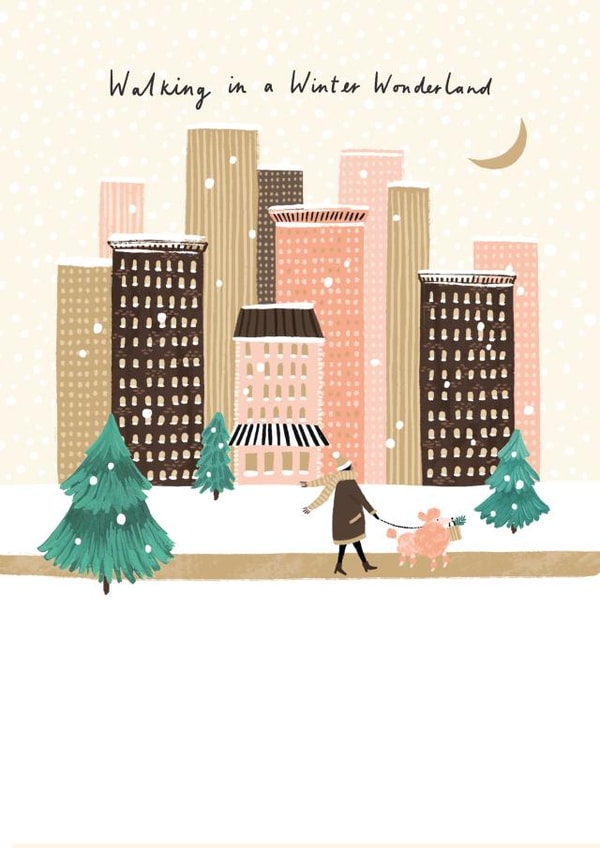 Walking in a Winter Wonderland City Scene created by Helen Mackay