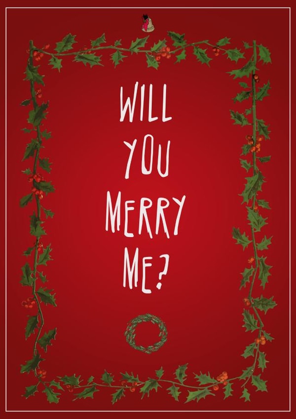 classic Christmas and proposal card for girlfriend and boyfriend created by omar elmoudden