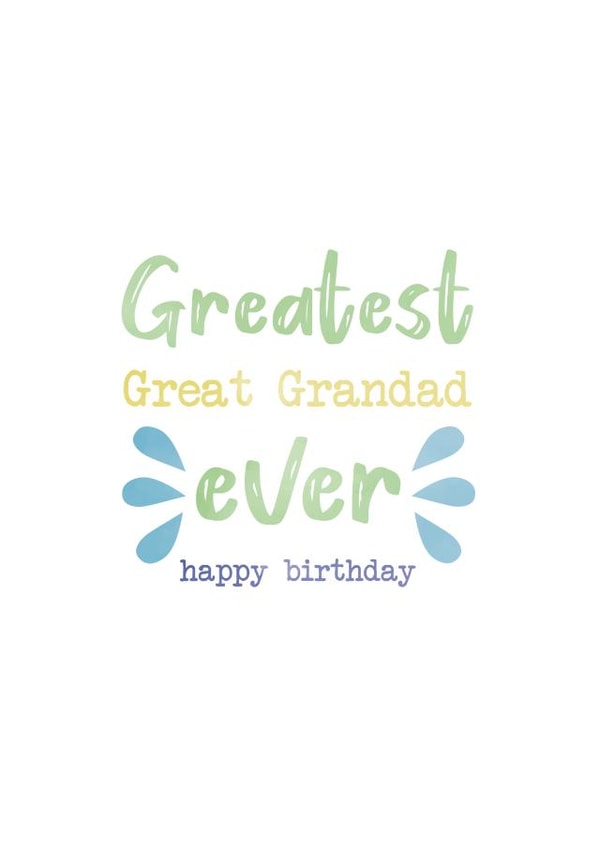 Best Great Grandad birthday card created by Loopy Creative