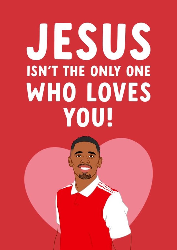 Funny Gabriel Jesus Valentine's Day card for Boyfriend or Husband created by The Cake Thief