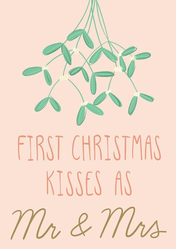 First Christmas card for husband and wife - Mr and Mrs - Couple’s 1st Christmas created by Designs by Louise