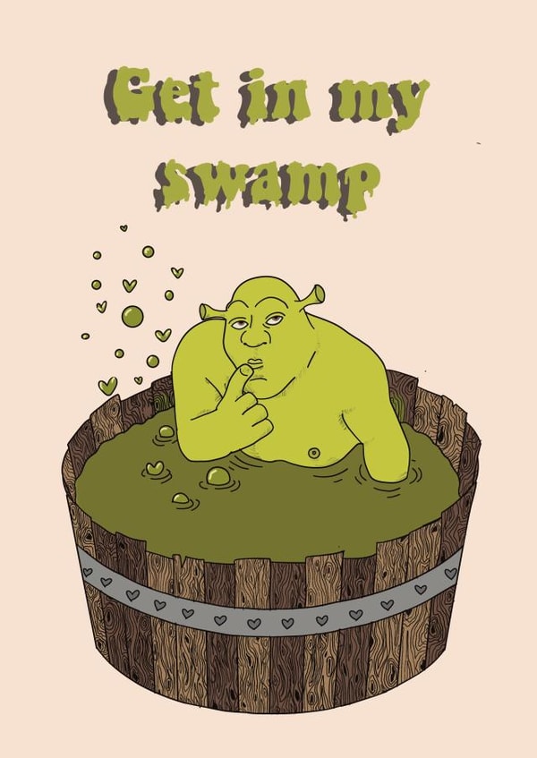 Shrek-anniversary-love-boyfriend-girlfriend- cartoon card created by Abb Fab Designs