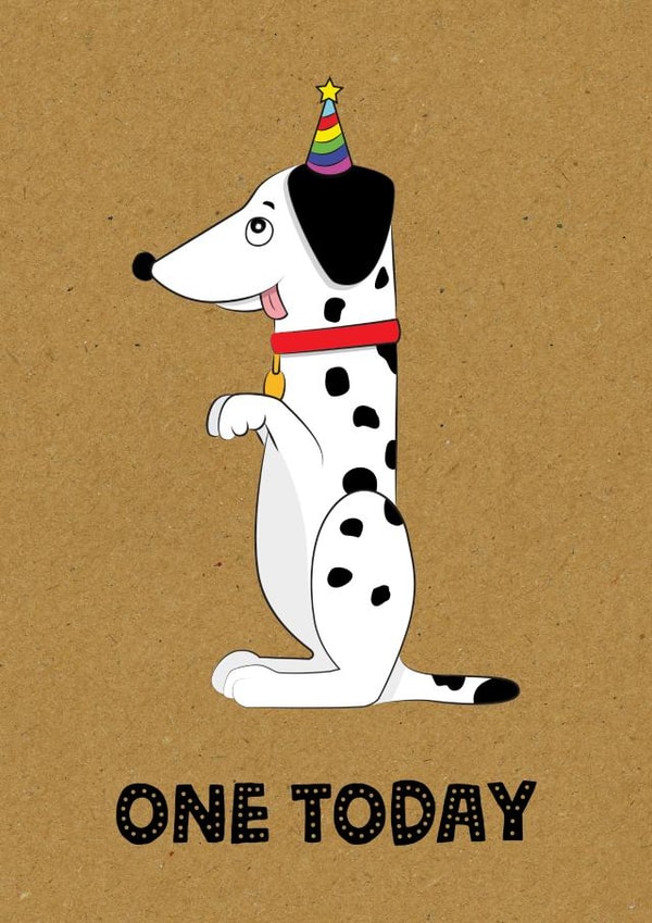 KIDS AGE 1 DALMATION BIRTHDAY CARD created by TACHE