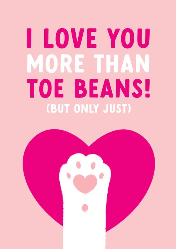 Funny Valentine's Day card for Cat Lover - More Than Toe Beans created by The Cake Thief