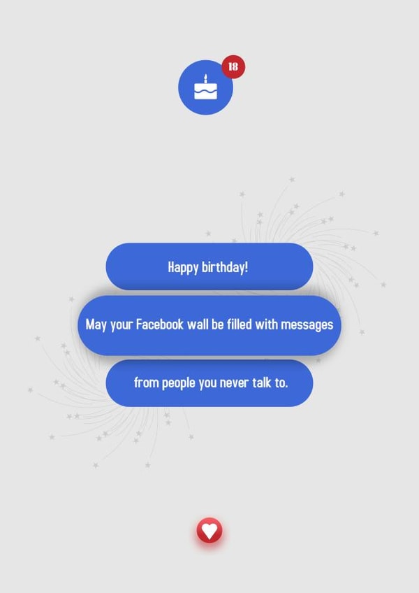 funny birthday card for Facebook best friend who turned18. created by omar elmoudden