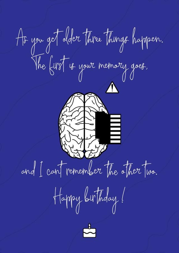 funny birthday Card For favorite person, even if i lost memory ill remember you. created by omar elmoudden