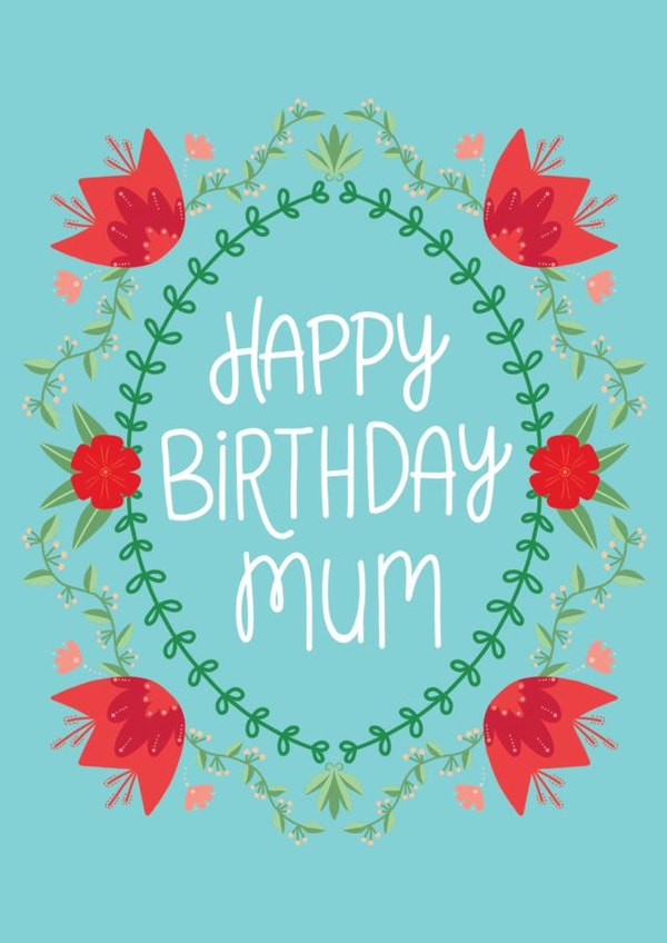 Pretty Happy Birthday Card For Mum With Flowers created by Fox Card Co