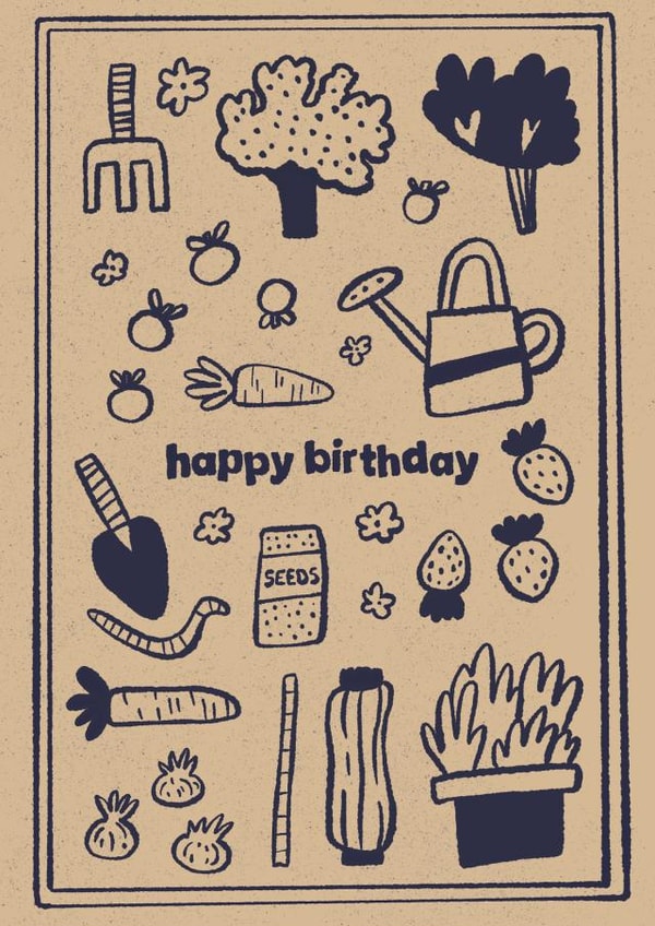 Gardening Birthday card - for Allotment or Vegetable patch owner created by Vicky Hughes