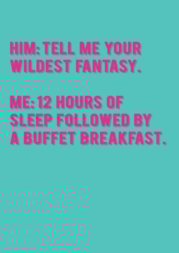 Colourful Humour Card - Wildest Fantasy created by Redback Cards