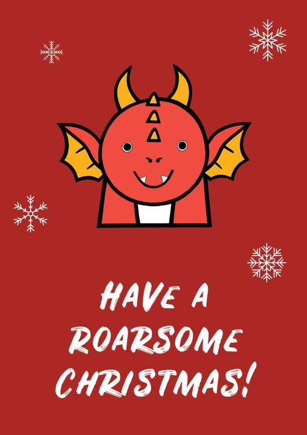 Blaze the Dragon Christmas Card created by Roarsome