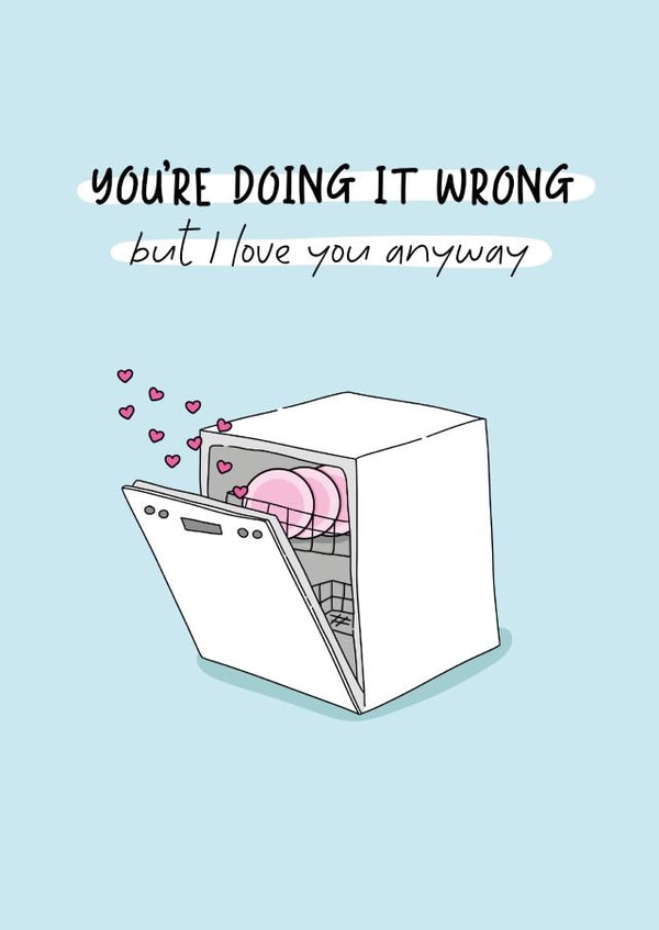 Cute Anniversary or Valentine's Day Card - Significant Other - Dishwasher created by Deadpixel