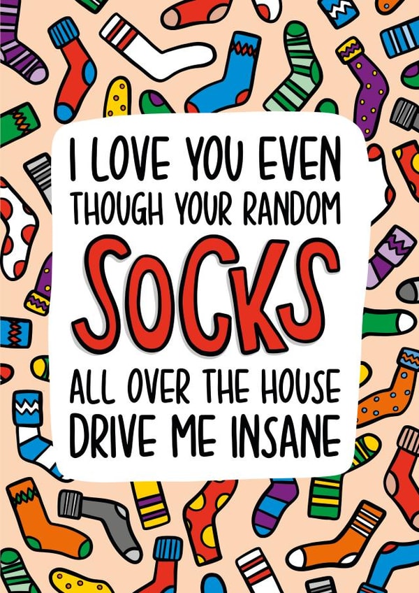 Socks Valentines Day Card | Funny Anniversary Card created by TeePee Creations