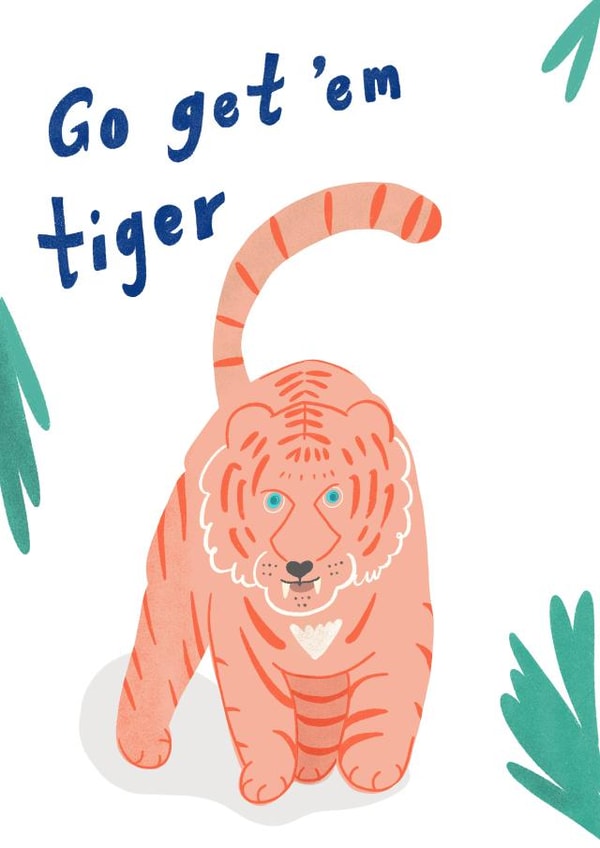 Go Get 'Em Tiger Good Luck Greeting Card created by Sandy Chiu Studio