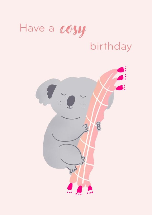 Have a Cosy Birthday Koala Greeting Card created by Sandy Chiu Studio