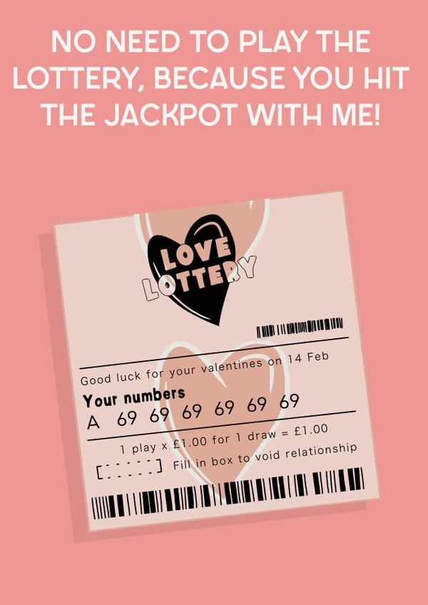 Hit the Jackpot Valentine's day Card created by The Crude Card Company
