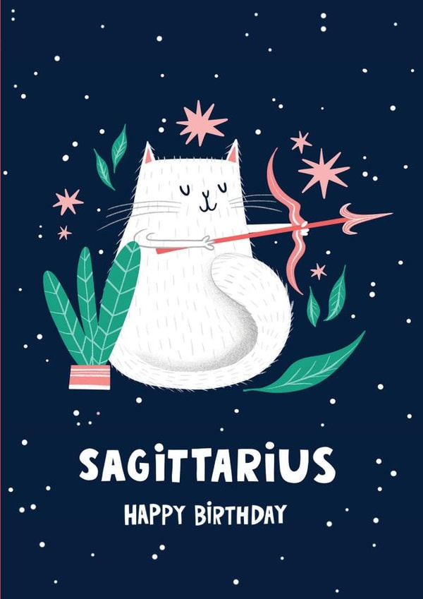 Sagittarius Zodiac Sign Birthday Card created by Lucy Maggie Designs