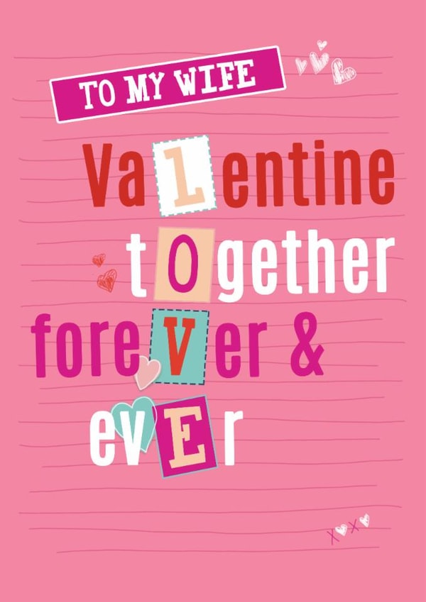 Cute Wife Valentine's Card - Clever word play type design created by Quitting Hollywood