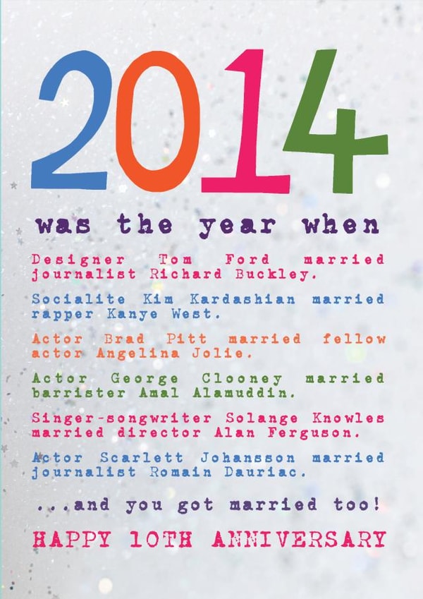 Married in 2015 - 10th wedding anniversary card created by Becka Griffin