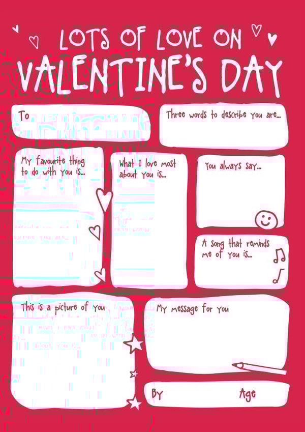 Cute Kids Fill In Valentine's Card created by Bow & Bell