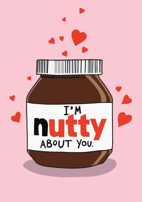 Cute Valentine's Day Card - Nutty About You - For Him / Her created by Mrs Best Paper Co.